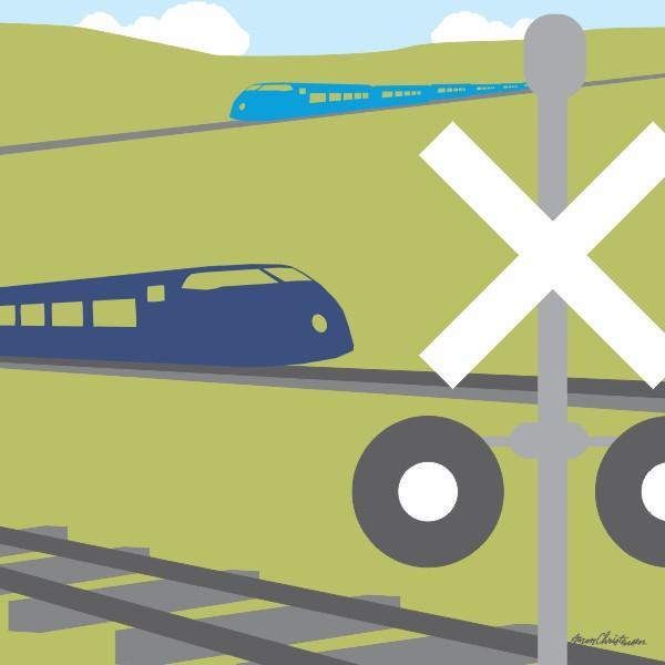 Train Crossing | Transport Art Collection | Canvas Art Prints-Canvas Wall Art-Jack and Jill Boutique