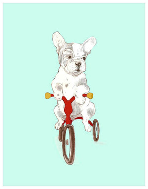 Tricycle French Bulldog Wall Art-Wall Art-Jack and Jill Boutique