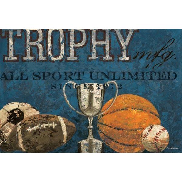 Trophy Mfg. All Sport in Blue | Sports Art Collection | Canvas Art Prints-Canvas Wall Art-Jack and Jill Boutique