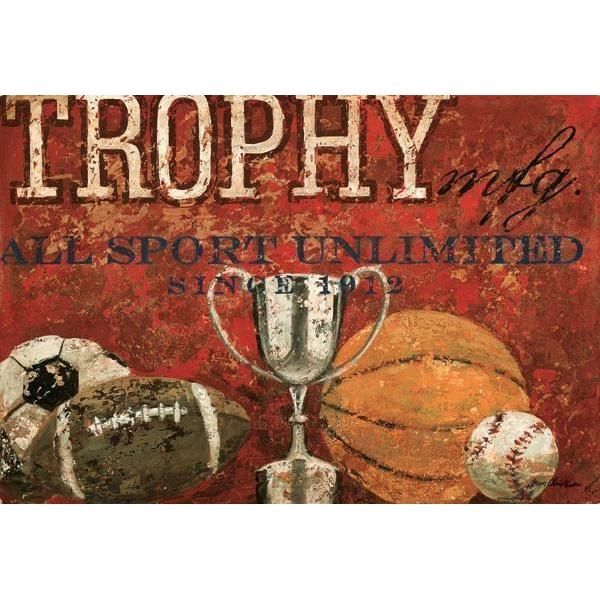 Trophy Mfg. All Sport in Red | Sports Art Collection | Canvas Art Prints-Canvas Wall Art-Jack and Jill Boutique