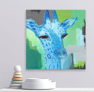 True Blue Giraffe Wall Art-Wall Art-Jack and Jill Boutique