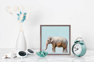 Trustworthy Elephant Mini Framed Canvas-Mini Framed Canvas-Jack and Jill Boutique