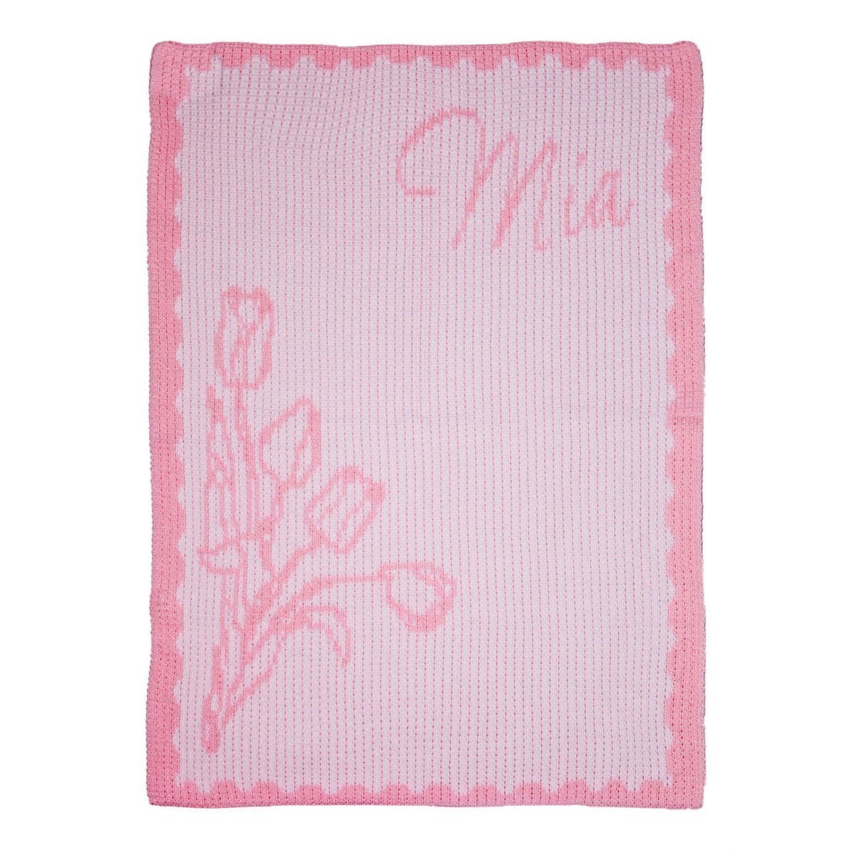 Tulips & Name Personalized Stroller Blanket or Baby Blanket-Baby Blanket-Jack and Jill Boutique