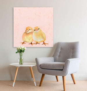 Two Chicks On Pink Wall Art-Wall Art-Jack and Jill Boutique