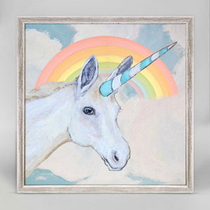 Unicorn With Rainbow Mini Framed Canvas-Mini Framed Canvas-Jack and Jill Boutique