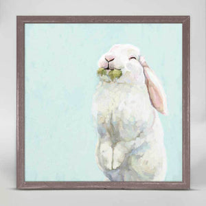 Very Hungry Bunny Mini Framed Canvas-Mini Framed Canvas-Jack and Jill Boutique