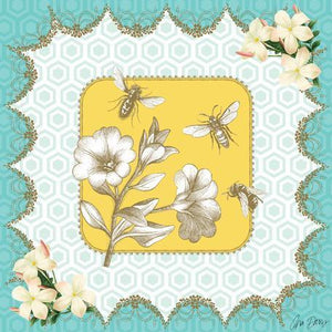 Victorian Details - Flowers And Bees | Canvas Wall Art-Canvas Wall Art-Jack and Jill Boutique
