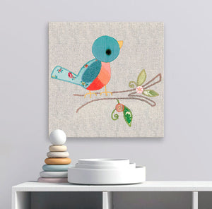 Vintage Birdie Wall Art-Wall Art-14x14 Canvas-Jack and Jill Boutique