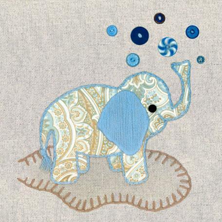 Vintage Elephant - Blue | Canvas Wall Art-Canvas Wall Art-Jack and Jill Boutique