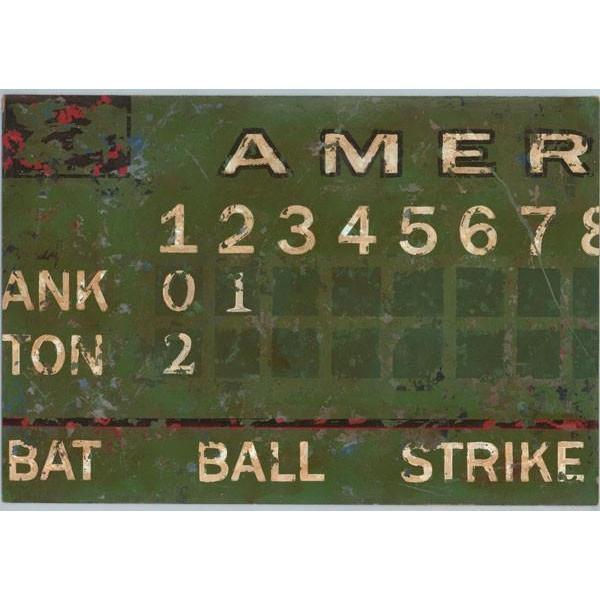 Vintage Green Baseball Scoreboard | Sports Art Collection | Canvas Art Prints-Canvas Wall Art-Jack and Jill Boutique