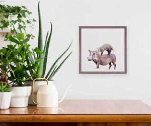 Warthog & Anteater Mini Framed Canvas-Mini Framed Canvas-Jack and Jill Boutique