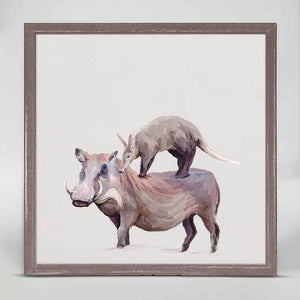 Warthog & Anteater Mini Framed Canvas-Mini Framed Canvas-Jack and Jill Boutique