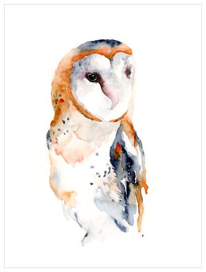 Watercolor Barn Owl Wall Art-Wall Art-Jack and Jill Boutique