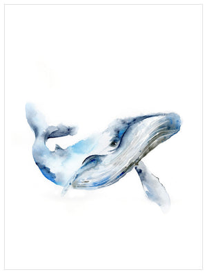 Watercolor Blue Whale Wall Art-Wall Art-Jack and Jill Boutique