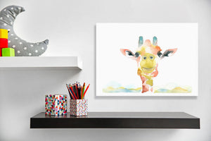 Watercolor Giraffe Face Wall Art-Wall Art-Jack and Jill Boutique