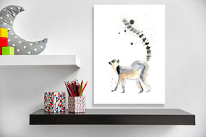 Watercolor Lemur Wall Art-Wall Art-Jack and Jill Boutique