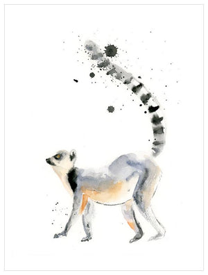 Watercolor Lemur Wall Art-Wall Art-Jack and Jill Boutique