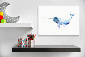 Watercolor Narwhal Wall Art-Wall Art-Jack and Jill Boutique