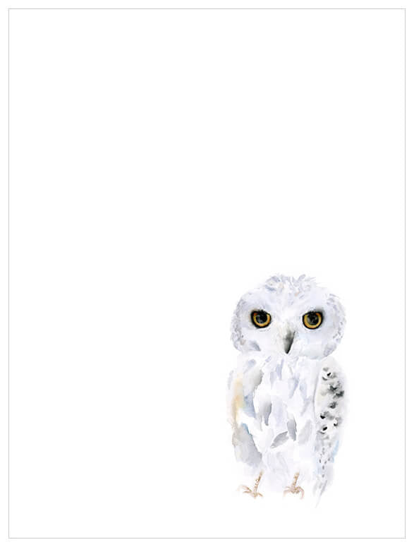 Watercolor Snowy Owl Wall Art-Wall Art-Jack and Jill Boutique