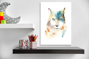 Watercolor Wolf Wall Art-Wall Art-Jack and Jill Boutique