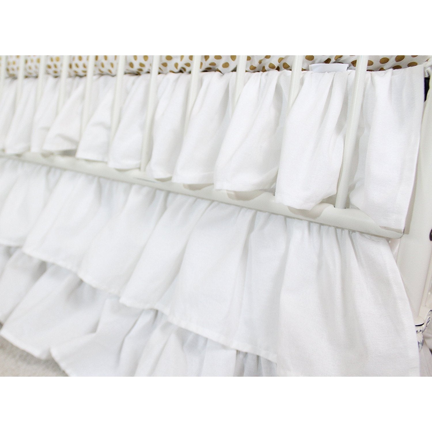 Waterfall Ruffle 3 Tier Skirt | White Cloud Nursery-Crib Skirt-Default-Jack and Jill Boutique