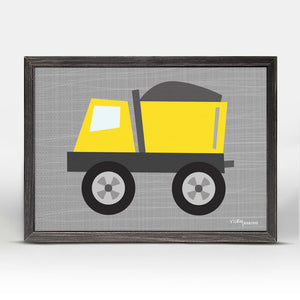 Ways to Wheel - Little Dump Truck Mini Framed Canvas-Mini Framed Canvas-Jack and Jill Boutique