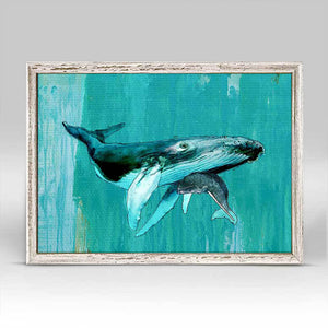 Whale In A Bottle Mini Framed Canvas-Mini Framed Canvas-Jack and Jill Boutique