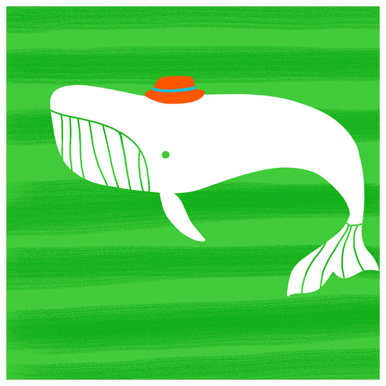 Whale On Green Wall Art-Wall Art-Jack and Jill Boutique