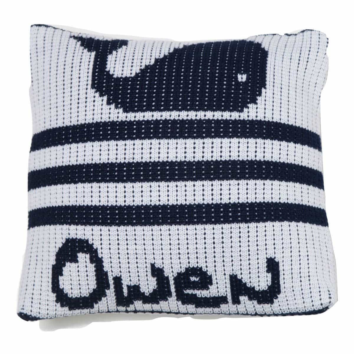 Whales & Stripes Personalized Pillow-Pillow-Jack and Jill Boutique