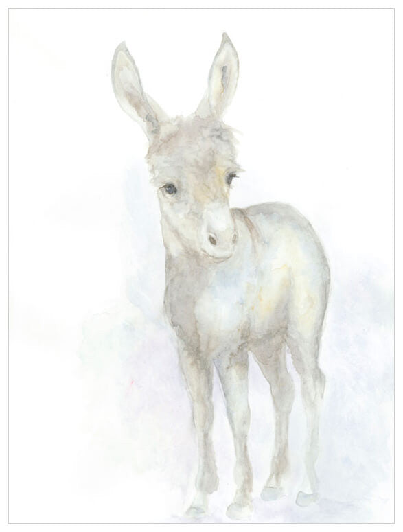 Whimsical Watercolor - Baby Donkey Wall Art-Wall Art-Jack and Jill Boutique