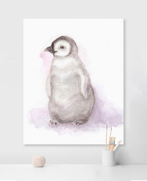 Whimsical Watercolor - Baby Penguin Wall Art-Wall Art-Jack and Jill Boutique