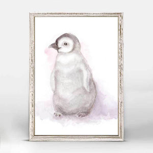 Whimsical Watercolor - Baby Penguin Mini Framed Canvas-Mini Framed Canvas-Jack and Jill Boutique