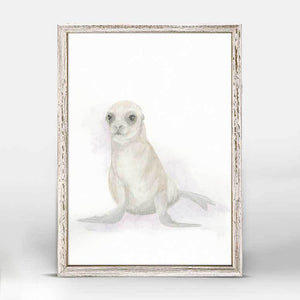 Whimsical Watercolor - Baby Seal Mini Framed Canvas-Mini Framed Canvas-Jack and Jill Boutique