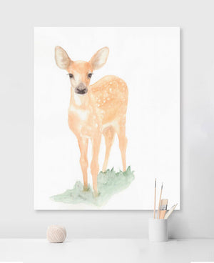 Whimsical Watercolor - Fawn Wall Art-Wall Art-Jack and Jill Boutique