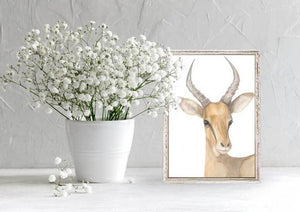 Whimsical Watercolor - Gazelle Mini Framed Canvas-Mini Framed Canvas-Jack and Jill Boutique