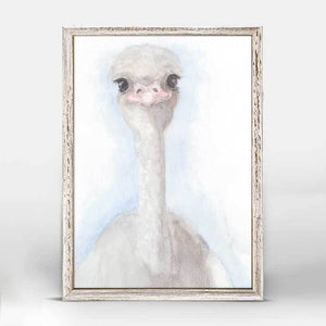 Whimsical Watercolor - Ostrich Mini Framed Canvas-Mini Framed Canvas-Jack and Jill Boutique