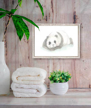 Whimsical Watercolor - Panda Mini Framed Canvas-Mini Framed Canvas-Jack and Jill Boutique