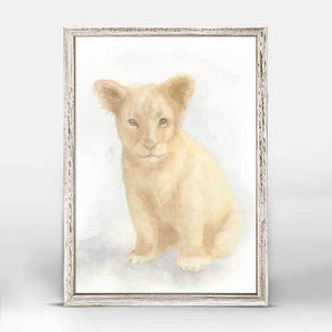 Whimsical Watercolor - Safari Lion Cub Mini Framed Canvas-Mini Framed Canvas-Jack and Jill Boutique