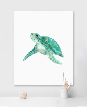Whimsical Watercolor - Sea Turtle Wall Art-Wall Art-Jack and Jill Boutique