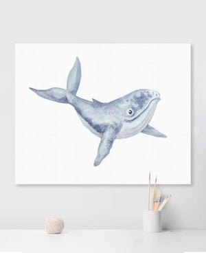 Whimsical Watercolor - Whale Wall Art-Wall Art-Jack and Jill Boutique