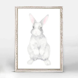 White Baby Bunny Mini Framed Canvas-Mini Framed Canvas-Jack and Jill Boutique