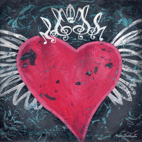 Winged Heart Music Crown | Music Art Collection | Canvas Art Prints-Canvas Wall Art-Jack and Jill Boutique