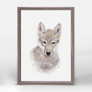 Wolf Pup Portrait Mini Framed Canvas-Mini Framed Canvas-Jack and Jill Boutique