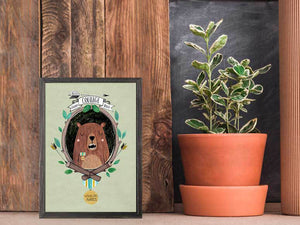 Woodland Awards - Courageous Bear Mini Framed Canvas-Mini Framed Canvas-Jack and Jill Boutique