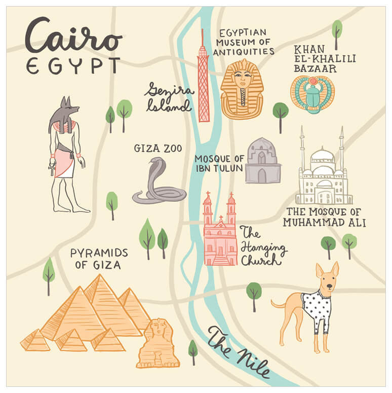 World Traveler - Cairo Egypt Wall Art-Wall Art-Jack and Jill Boutique