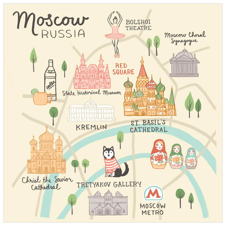 World Traveler - Moscow Russia Wall Art-Wall Art-Jack and Jill Boutique