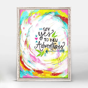 Yes To New Adventures Mini Framed Canvas-Mini Framed Canvas-Jack and Jill Boutique