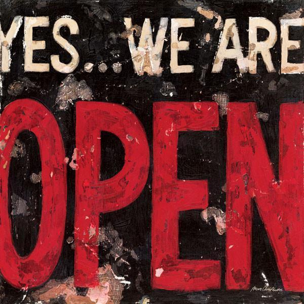 Yes, We Are Open Sign | Vintage Art Collection | Canvas Art Prints-Canvas Wall Art-Jack and Jill Boutique