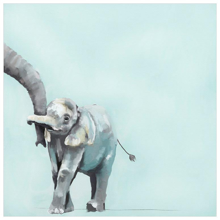 You And Me Elephant - Blue Wall Art-Wall Art-Jack and Jill Boutique