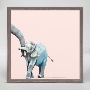 You And Me Elephant - Pink Mini Framed Canvas-Mini Framed Canvas-Jack and Jill Boutique